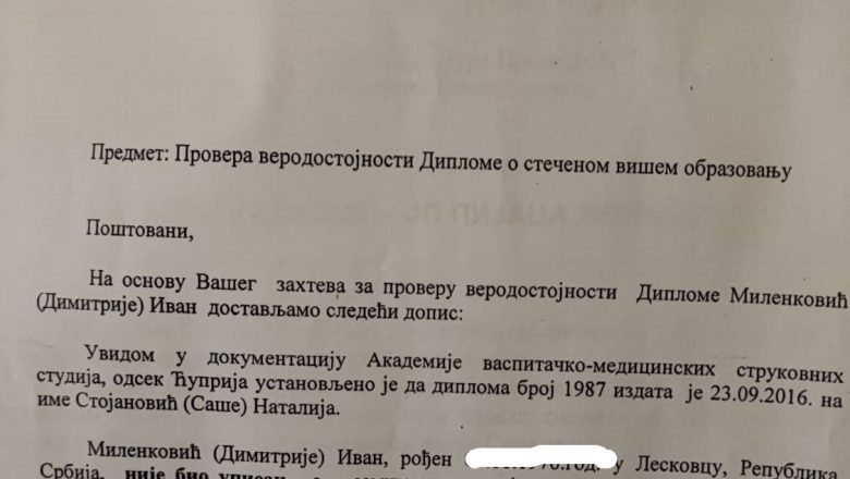 Радник лесковачке „Пијаце“ са лажном дипломом: Директор је то знао пуне две године и ћутао