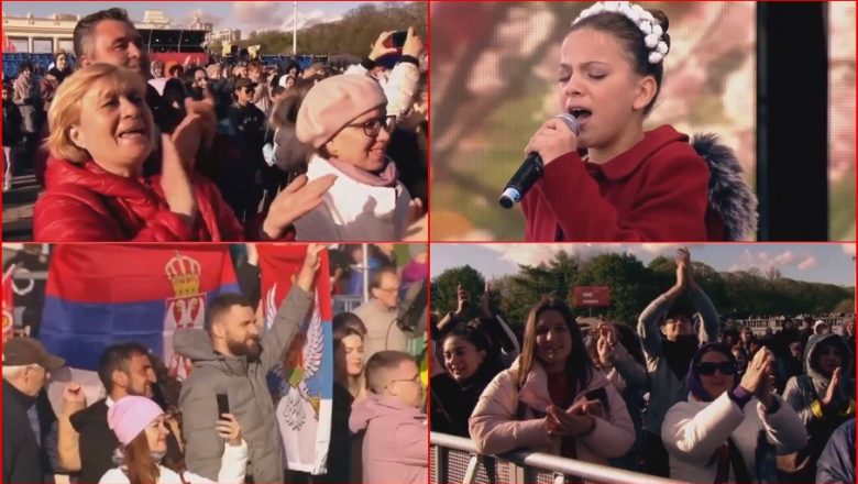 РУСИЈА ПЈЕВАЛА СА ДЈЕВОЈЧИЦОМ ИЗ ЕНКЛАВЕ: Погледајте како је Павлина Радовановић задивила Москву на Дан побједе (ВИДЕО)